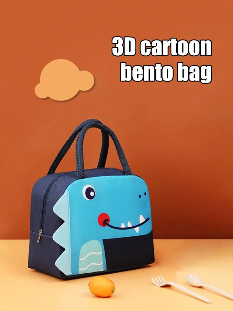 Bolsa Bento 3D tridimensional, linda bolsa Bento de dibujos animados, bolsa para el almuerzo, bolso de mano, bolsa de almacenamiento, bolsa aislante, lonchera de lona, bolsa de hielo