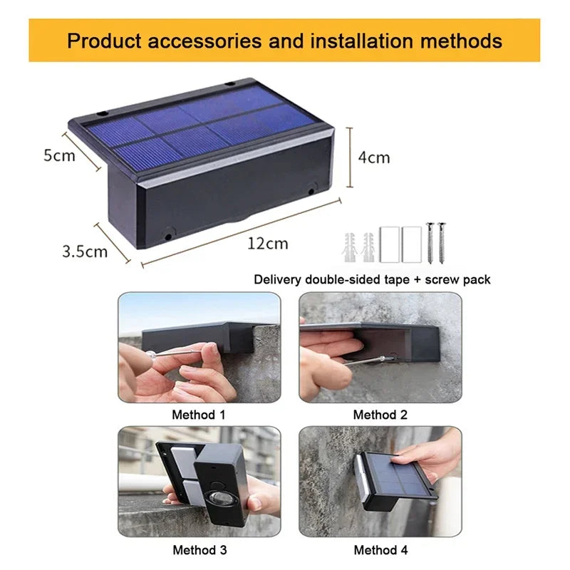 Luces solares LED para jardín, potentes y brillantes, para exteriores, con luz solar directa, IP65, lámpara de pared impermeable para patio, jardín, balcón y valla.