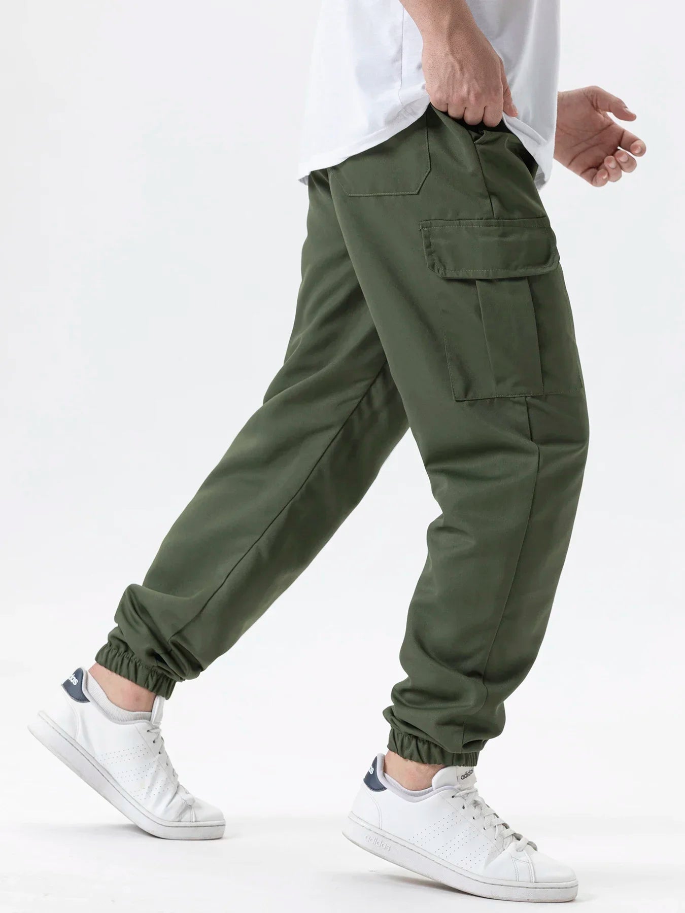 Pantalones deportivos cargo casuales para hombre, primavera/otoño, tallas S-2XL, con cordón ajustable en la cintura, estilo jogger, para senderismo, tácticos, con bolsillos.