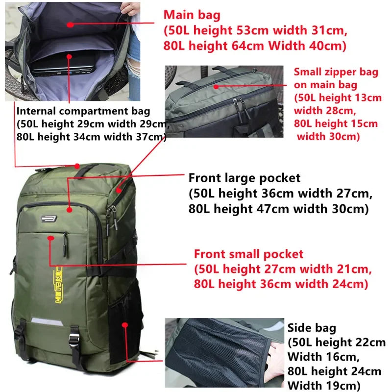 Mochila deportiva para hombre, ideal para escalada, viajes, camping, senderismo y la escuela.