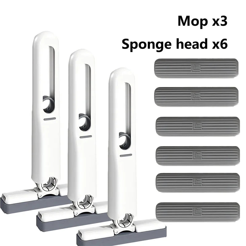 Mini fregona plegable de gran potencia con esponja para limpieza del hogar. Fregonas autoescurribles para suelos, escritorios, ventanas y coches.