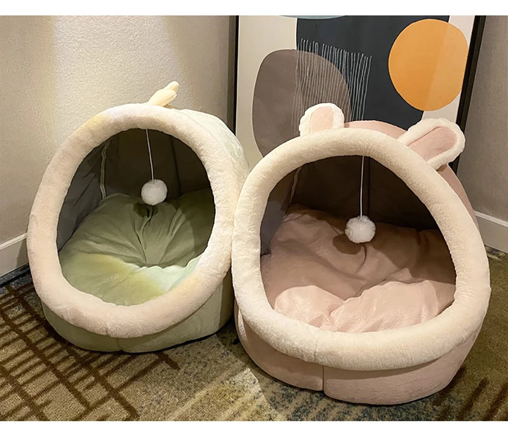 Cama para gatos Deep Sleep con diseño de dibujos animados, cama plegable, extraíble y lavable para mascotas, ideal para perros pequeños. Cama tipo cueva para gatos.
