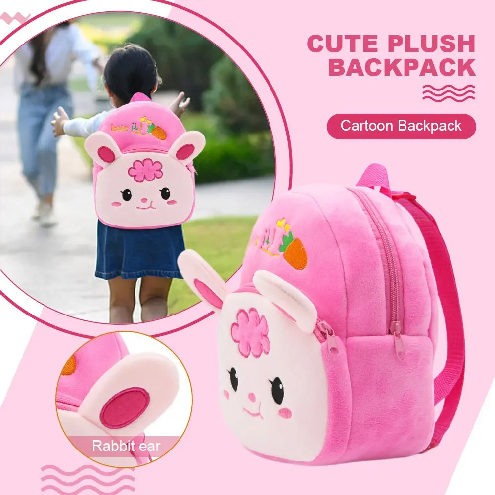 Mochilas escolares infantiles de moda con estampado de dibujos animados en 3D, mochila de felpa para niños y niñas de jardín de infancia, mini mochila para libros.