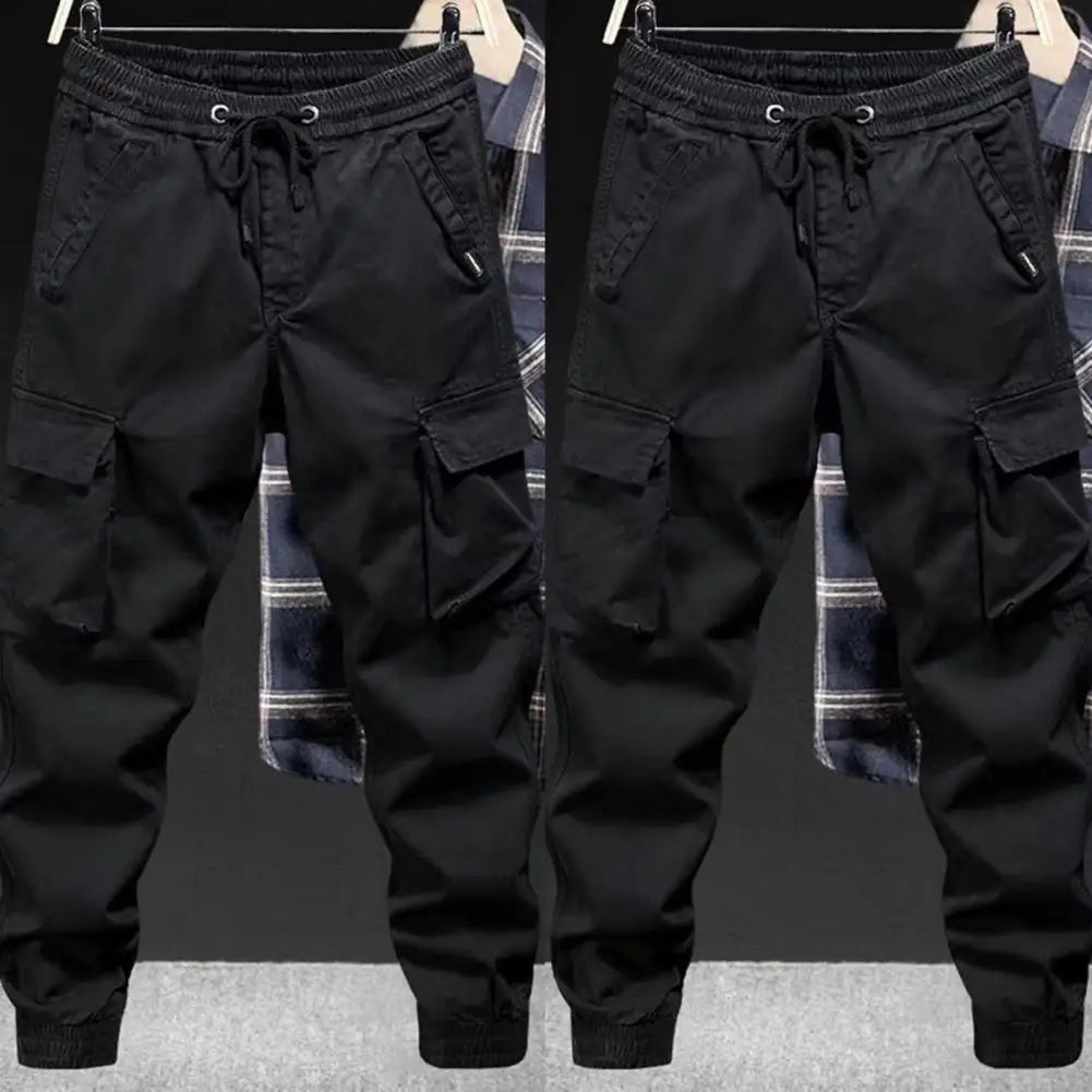 Pantalones deportivos para hombre, tallas M-5XL, estilo cargo, con cordón.