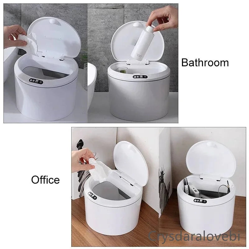 Cubo de basura inteligente de 3/5 L para coche, con tapa automática con sensor, eléctrico y con cubierta. Ideal para organizar el hogar, la cocina y la sala de estar.