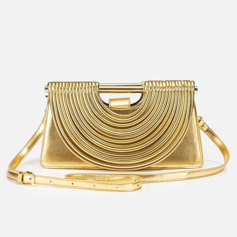 Bolsos de mano para mujer 2025, nuevos, dorados, de lujo, de marca de diseñador, tejidos a mano, estilo hobo, plateados, elegantes, de noche.