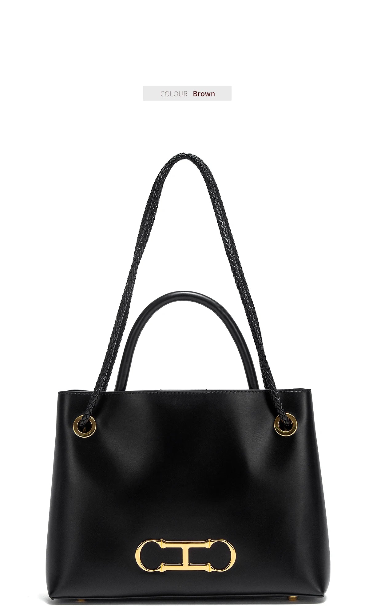 Bolso de mano para mujer, nuevo modelo otoño 2025, bolso tote minimalista negro, bolso de doble uso para ir al trabajo.
