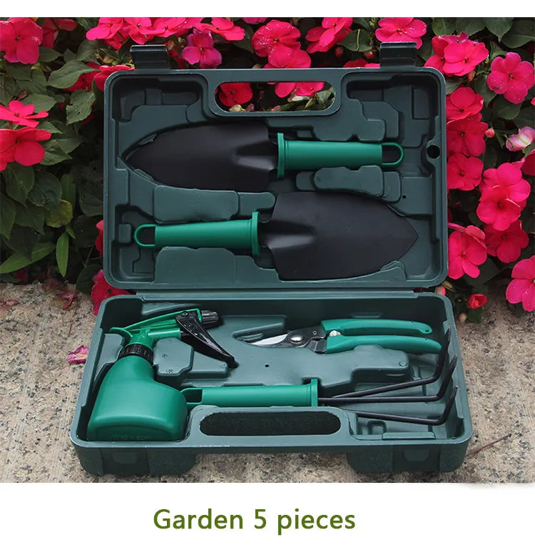 Herramientas de jardinería, herramientas de plantación, bandejas para flores, plantas en maceta, plantas de jardín, palas, juegos de herramientas de impresión para jardín.