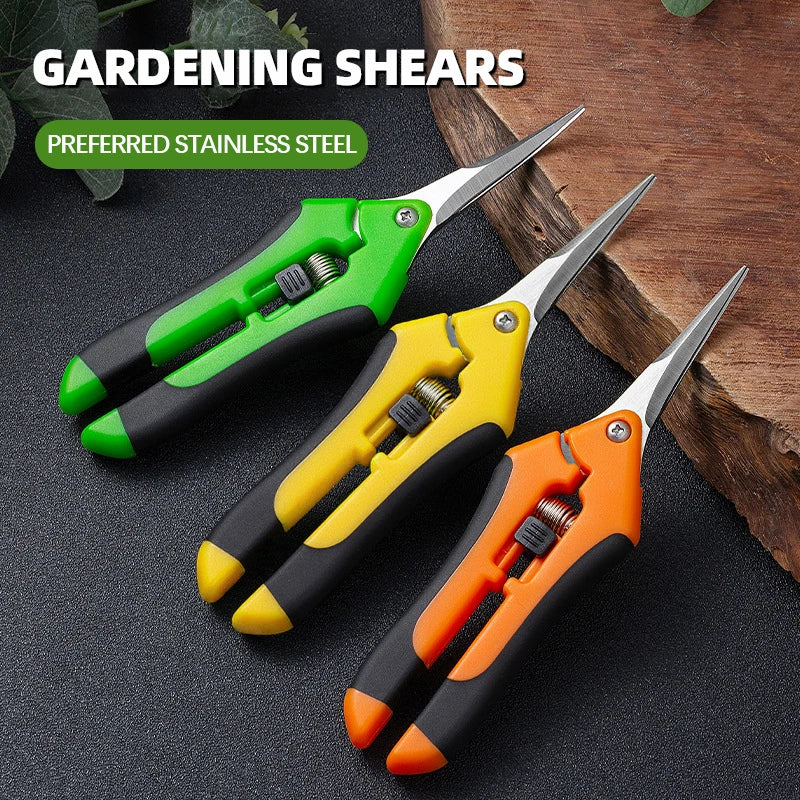 Tijeras de jardinería, tijeras para bonsái, tijeras de metal para jardinería, herramienta de poda, cortador manual, para recoger frutas y malas hierbas, para macetas, 1 unidad.