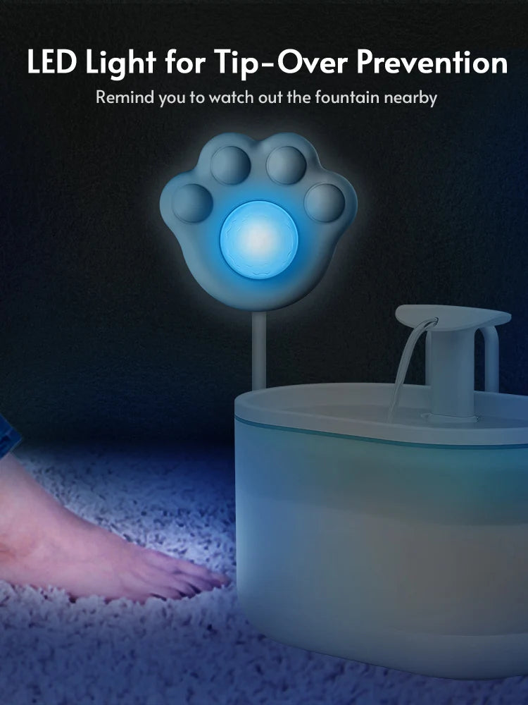 Sensor de fuente de agua para gatos con sensor de movimiento PIR en forma de pata para todos los dispensadores de agua automáticos para mascotas con interfaz USB.