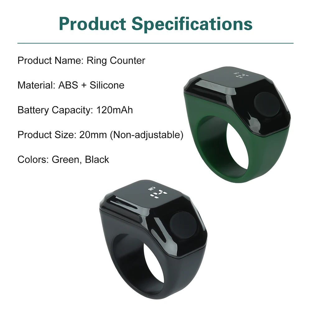 Contador de timbres inteligente con aplicación, pantalla digital portátil, contador Bluetooth, recordatorio por vibración, contadores de conteo portátiles.