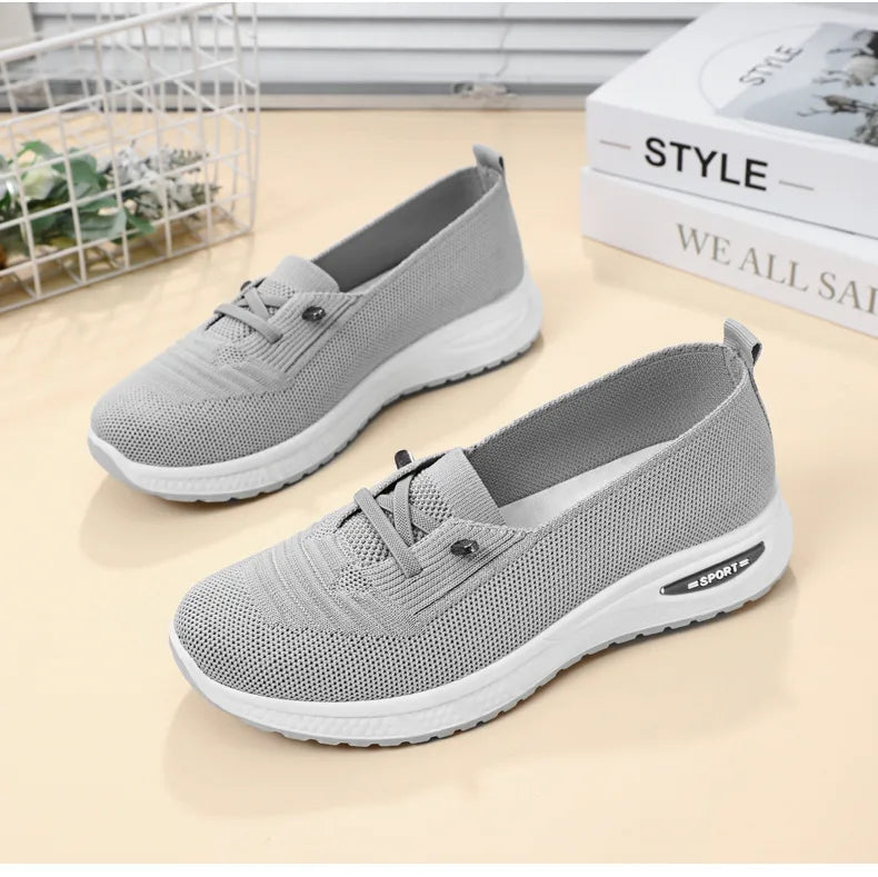 Zapatillas deportivas casuales para mujer 2025, transpirables, de malla, con suela gruesa. Precio asequible. Envío gratuito