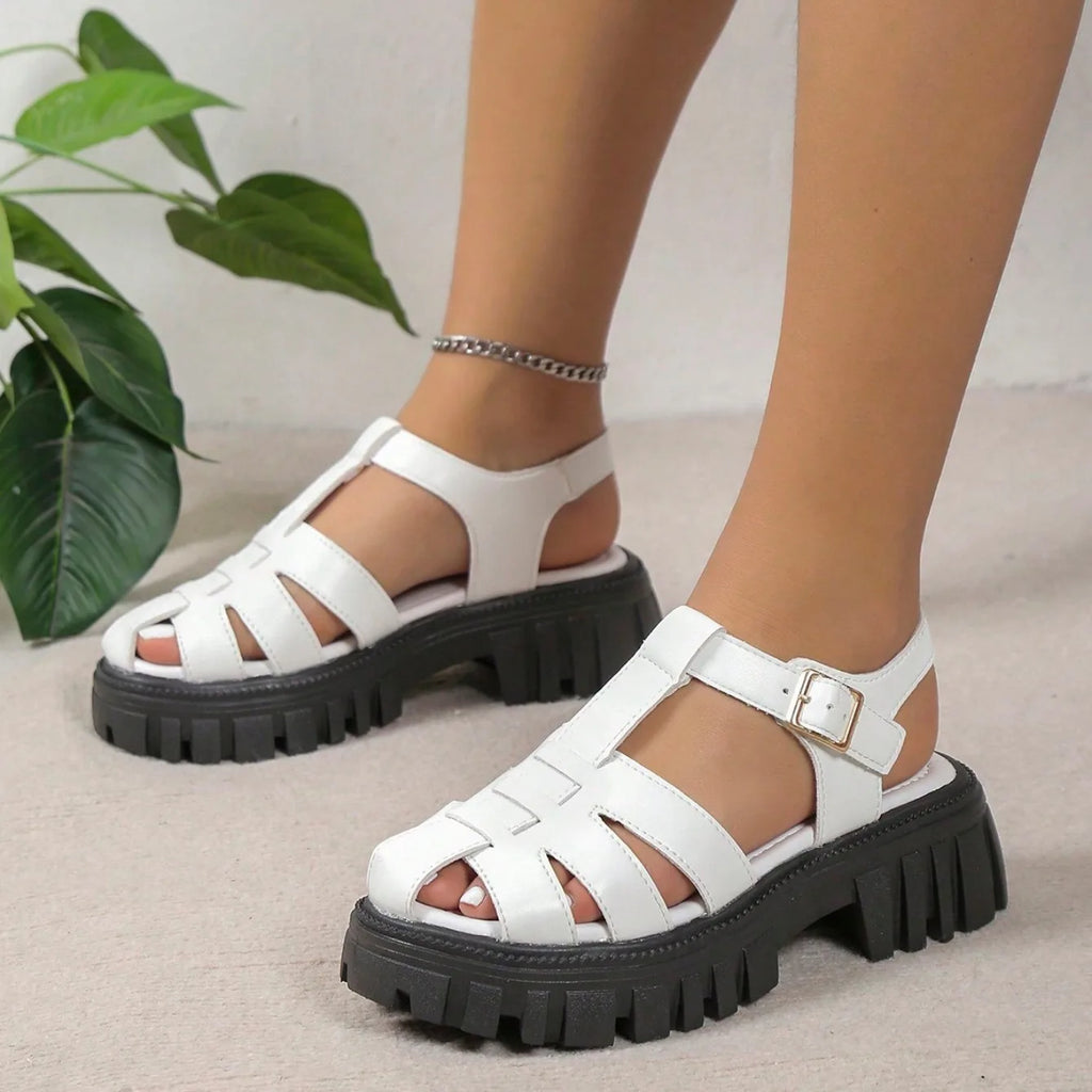 Sandalias planas para mujer 2024, nuevos zapatos de moda de verano para mujer, sandalias casuales de plataforma de estilo extraño de diseñador Zapatos De Mujer