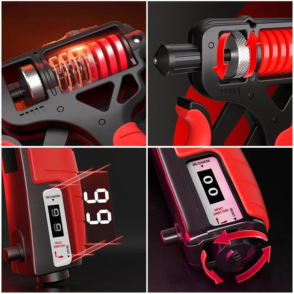 Entrenador de fuerza de agarre de 5 a 165 kg, fortalecedor de agarre de mano, fortalecedor de antebrazo con resistencia ajustable, perfecto para músicos y atletas.