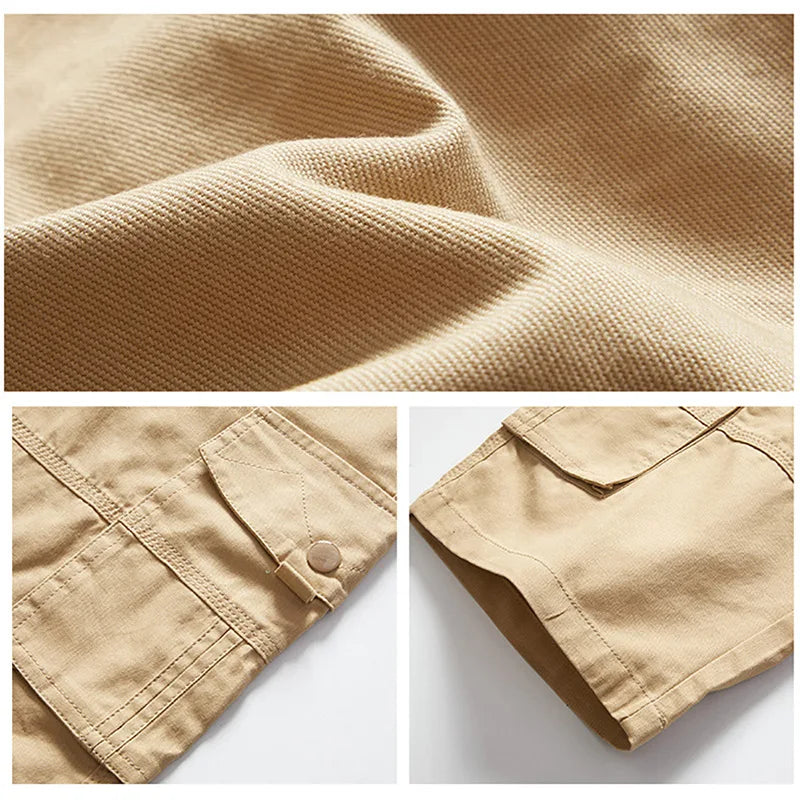 Nuevos pantalones cortos casuales de moda para hombre con múltiples bolsillos, pantalones holgados de fitness, pantalones cortos tácticos de camuflaje.