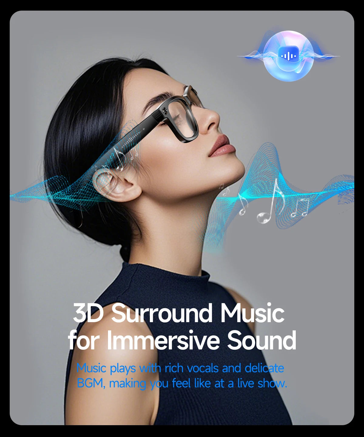 Gafas inteligentes 2026 con cámara de 8 MP, grabación de video, reconocimiento fotográfico por IA, llamadas Bluetooth y traducción de voz. Gafas de sol para hombre y mujer