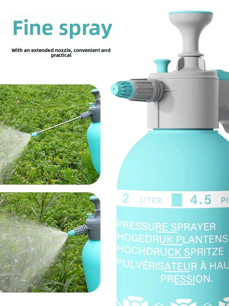 Regadera con mango extendido, pulverizador manual de presión de aire, regadera para plantas, maceta con pulverizador reforzado de presión de aire.