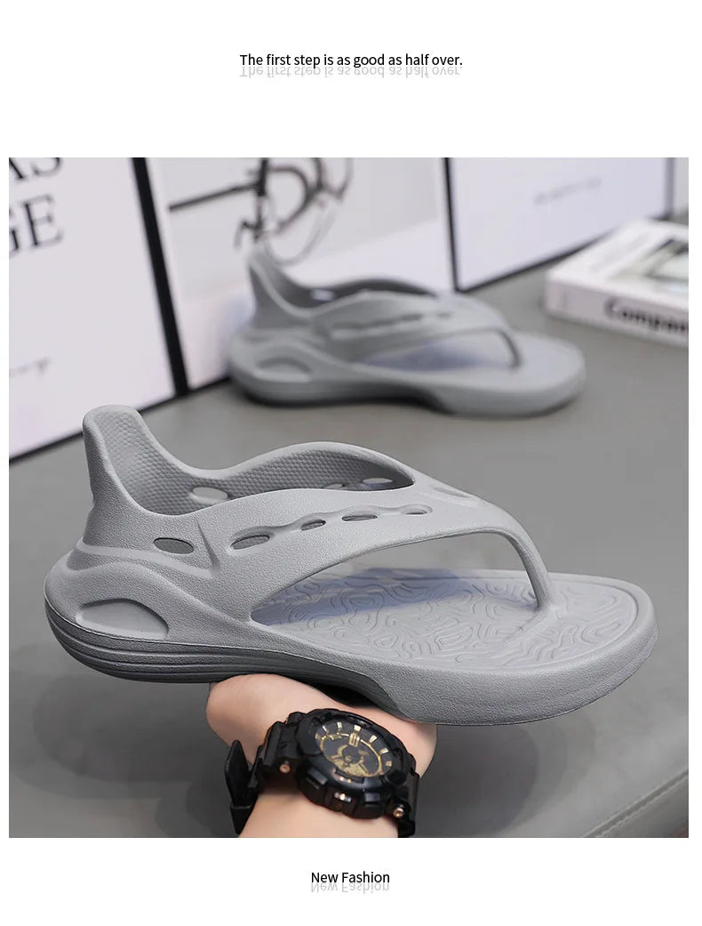 Sandalias deportivas para mujer, chanclas planas de verano, cómodas, informales, sin cordones, con plataforma ligera y diseño hueco.