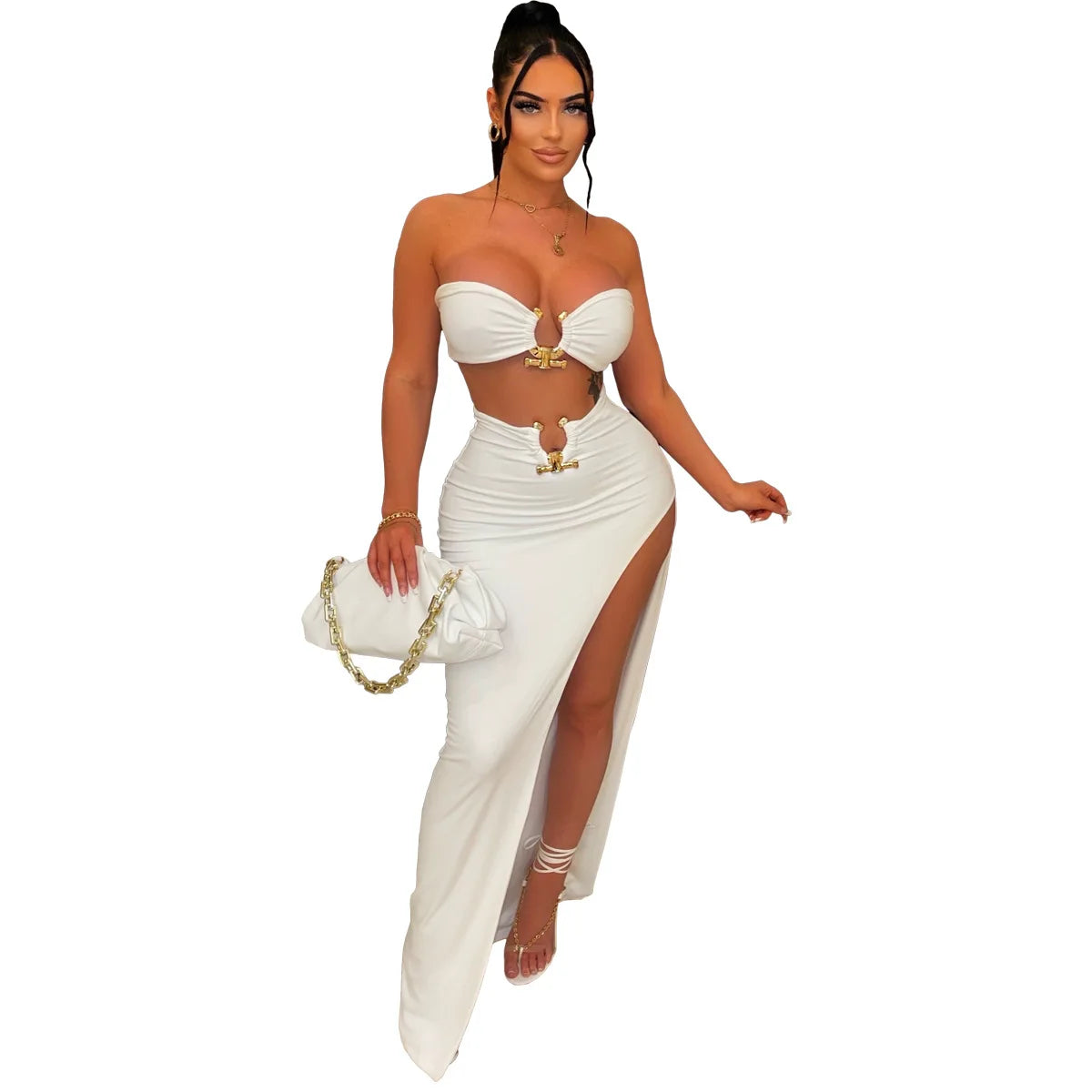 Traje de falda asimétrico y sexy para mujer, estilo casual europeo y americano, ideal para la playa.