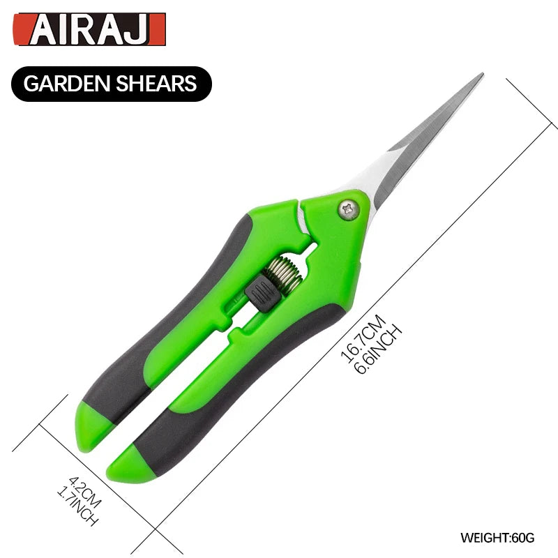 Tijeras de jardinería, tijeras para bonsái, tijeras de metal para jardinería, herramienta de poda, cortador manual, para recoger frutas y malas hierbas, para macetas, 1 unidad.