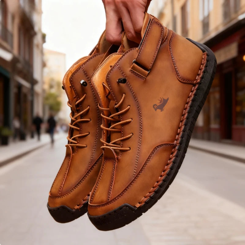 Botas de cuero hechas a mano Barefoot para hombre, ideales para primavera y otoño. Mocasines cómodos y suaves, estilo retro, antideslizantes y con caída cero.