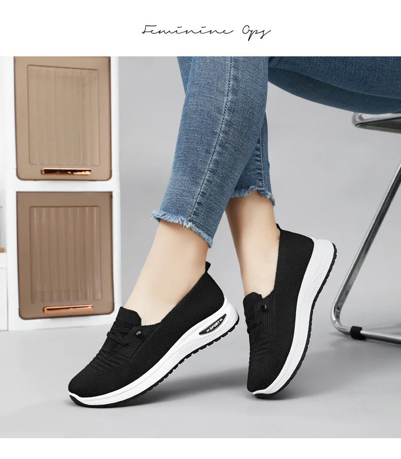Zapatillas deportivas casuales para mujer 2025, transpirables, de malla, con suela gruesa. Precio asequible. Envío gratuito