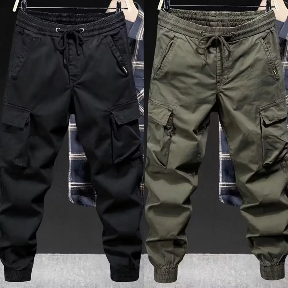Pantalones deportivos para hombre, tallas M-5XL, estilo cargo, con cordón.