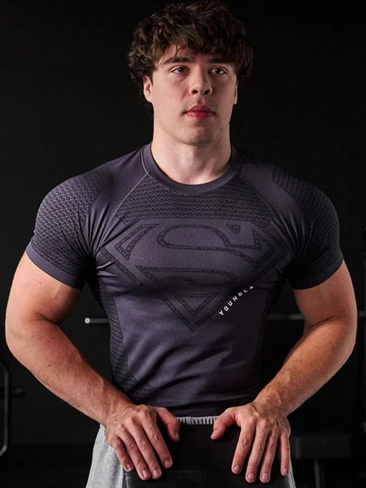 Camiseta deportiva de secado rápido y alta elasticidad para hombre