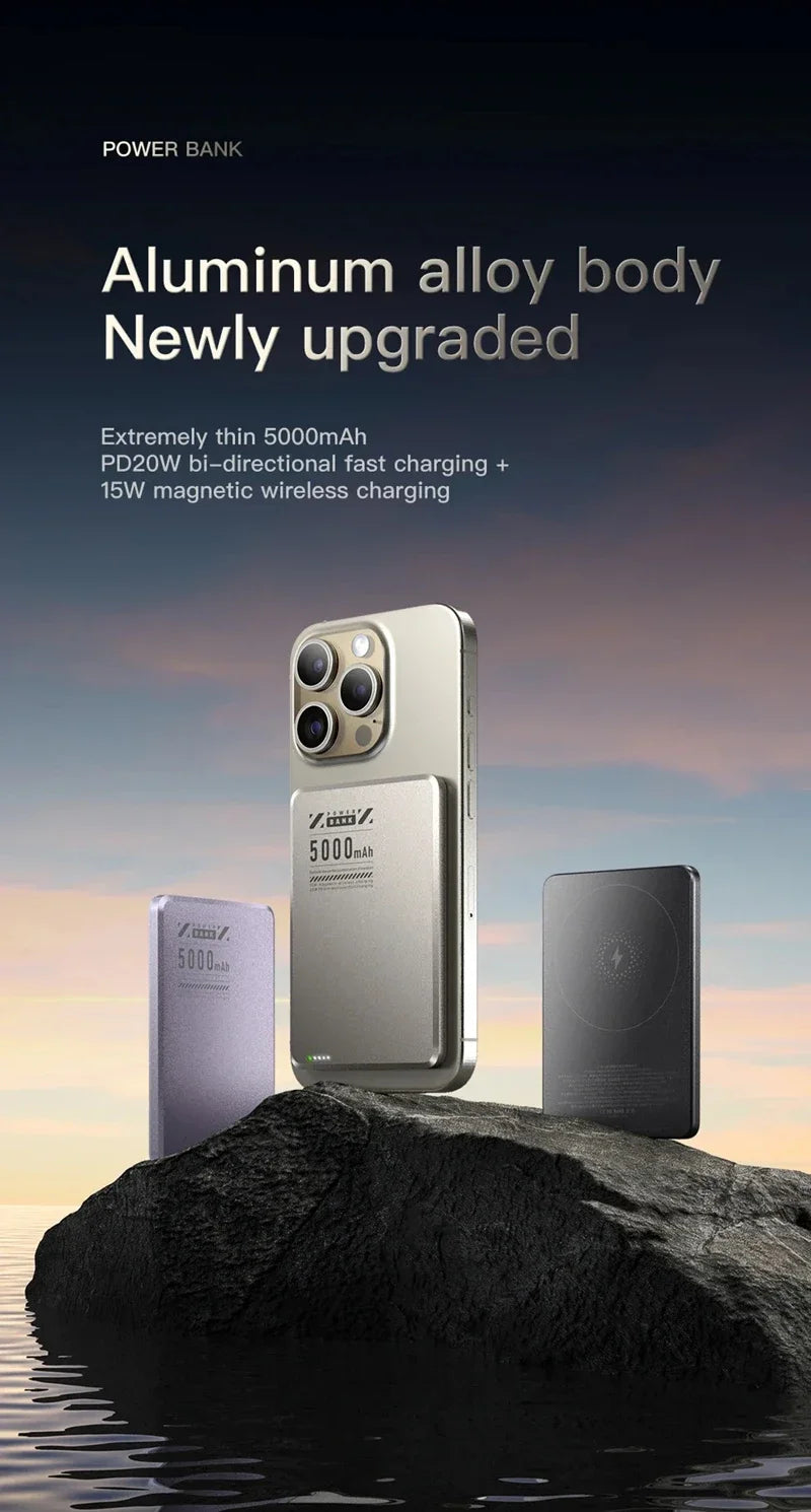 Xiaomi Metal Magnetic Power Bank Super Fast Charging Compact Portable Mini Ultra-Thin Wireless Power Bank with Large Capacity