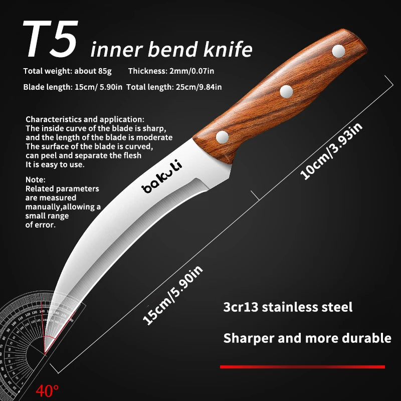 Nuevo cuchillo deshuesador profesional, cuchillo de chef con hoja ultra afilada de acero inoxidable de alto contenido de carbono para herramientas especiales de cocina de carnicero.