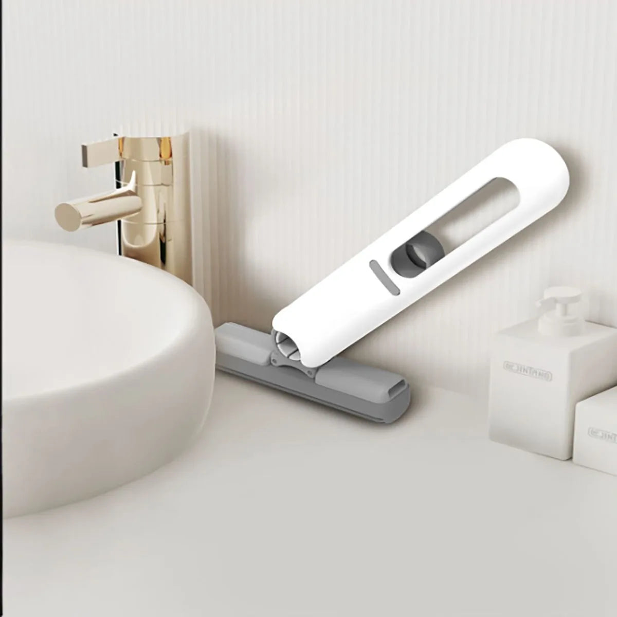 Mini fregona autoescurrible, potente y plegable, herramienta de limpieza doméstica, no necesita lavado a mano, fregona de gran absorción para baño, cocina y escritorio.