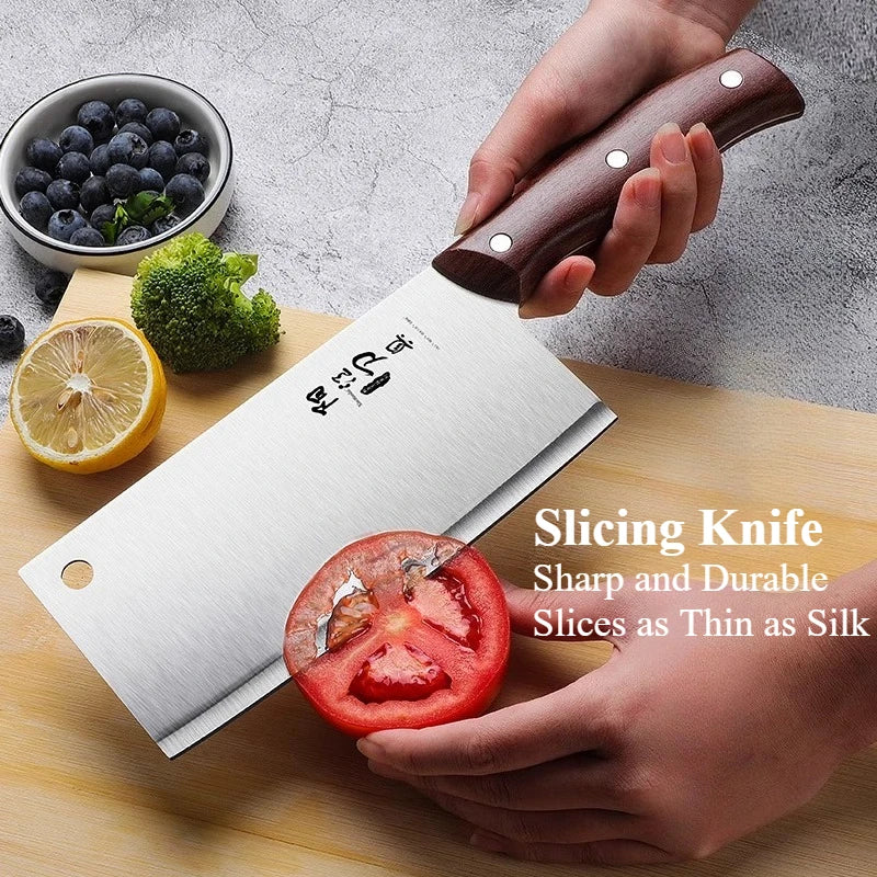 Cuchillo de cocina: Cuchillo multiusos de acero inoxidable ultra afilado para uso doméstico, cuchillo para rebanar, cuchillo para cortar carne, cuchillo de chef, cuchillo para deshuesar.
