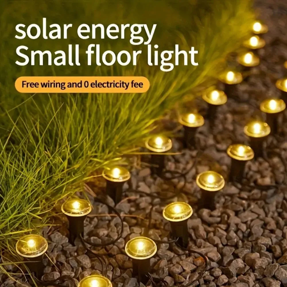 Luces solares de jardín, guirnaldas de luces impermeables para césped, caminos, camping, fiestas de cumpleaños, días festivos y decoración.