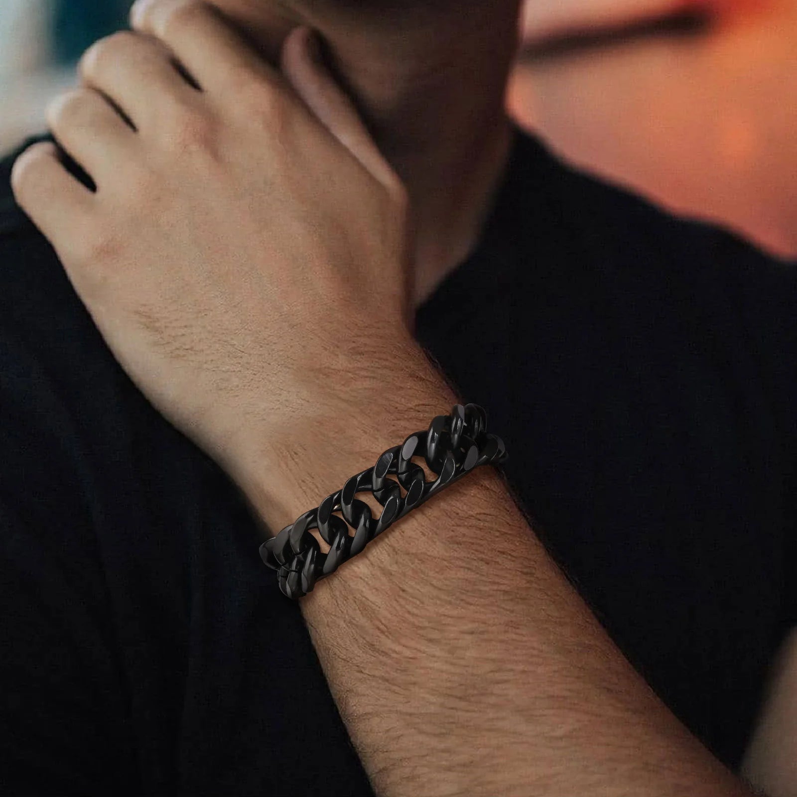 Pulsera de cadena cubana gruesa para hombre, acero inoxidable, oro, plata, negro, estilo retro, eslabones Miami, regalo, 8/10/12/15 mm de ancho