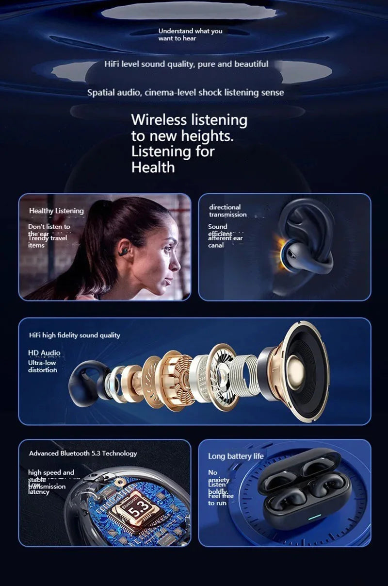 Auriculares de Conducción Ósea con Clip