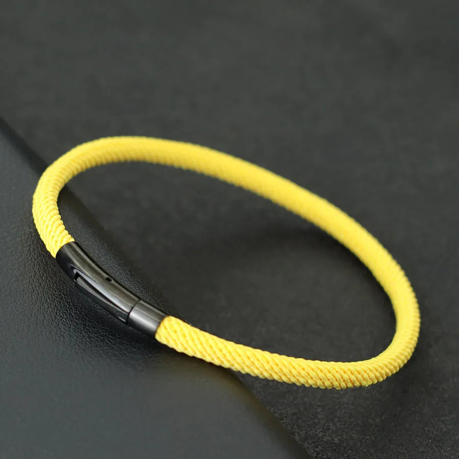 Pulsera minimalista elegante de cuerda para hombre, grado A, rosca de 4 mm
