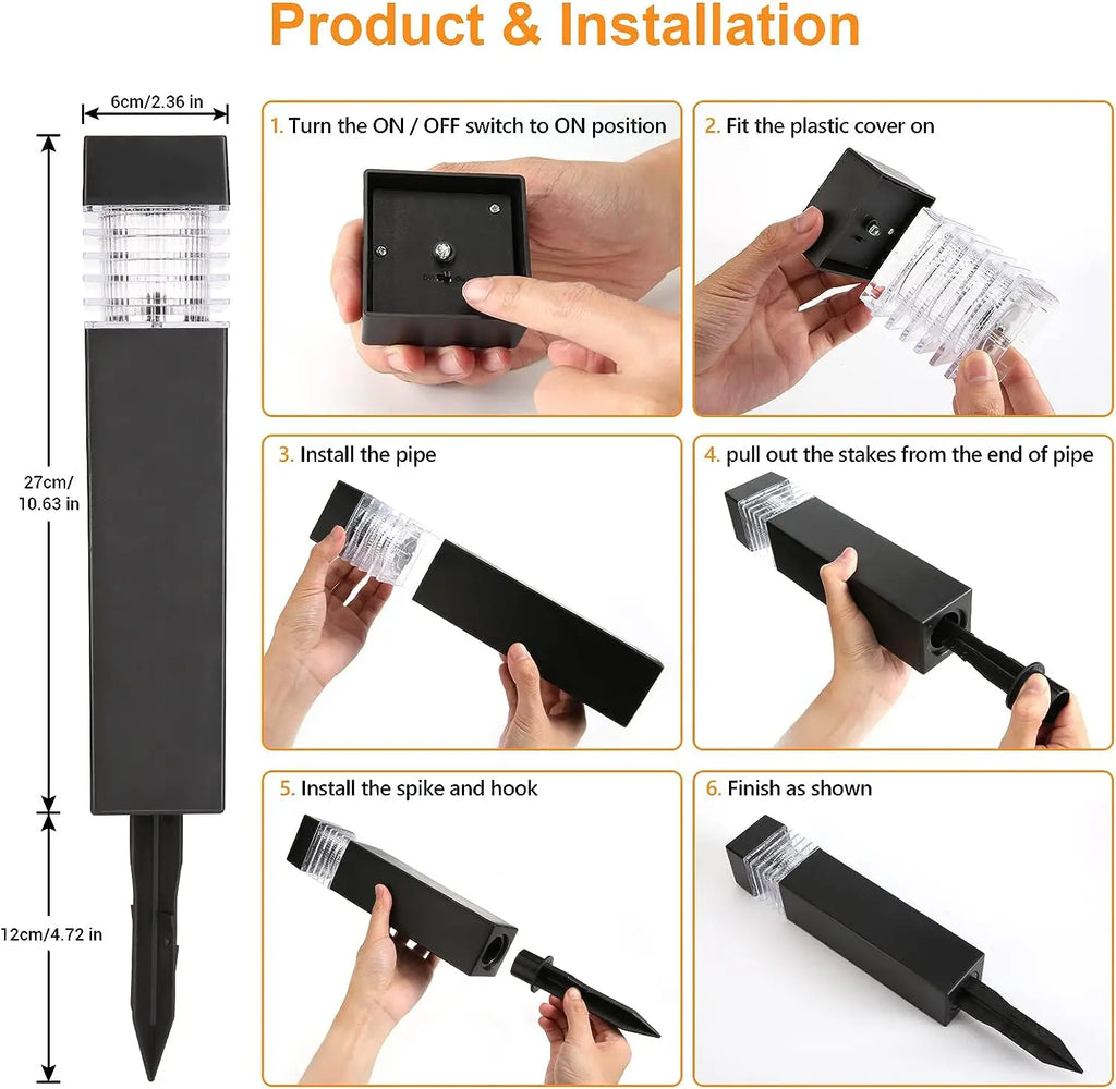 Luces solares para jardín, luces solares LED para caminos exteriores, iluminación paisajística impermeable IP65 para decoración de patios traseros, senderos y entradas de vehículos.
