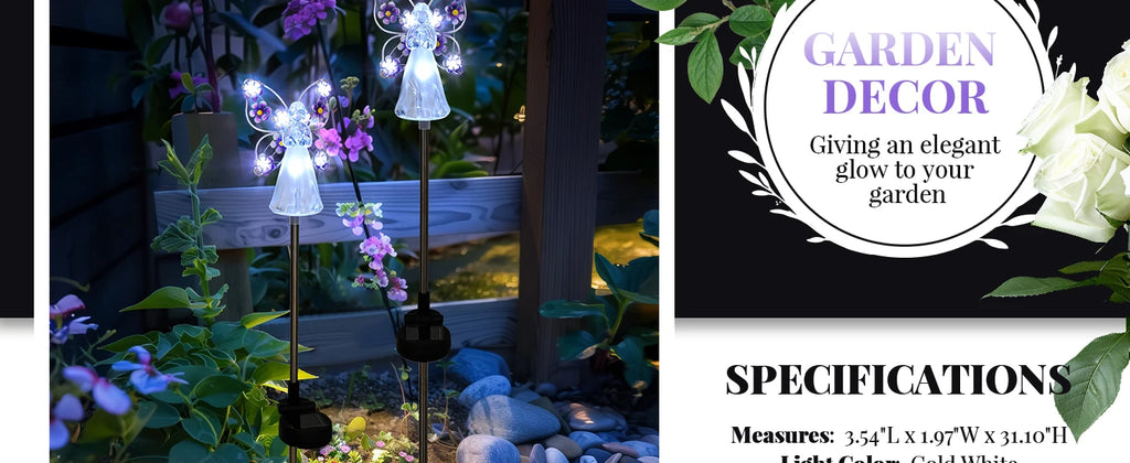 Luz solar de jardín con forma de ángel, luz solar decorativa para exteriores, impermeable, para caminos, tumbas, cementerios, regalo de condolencia