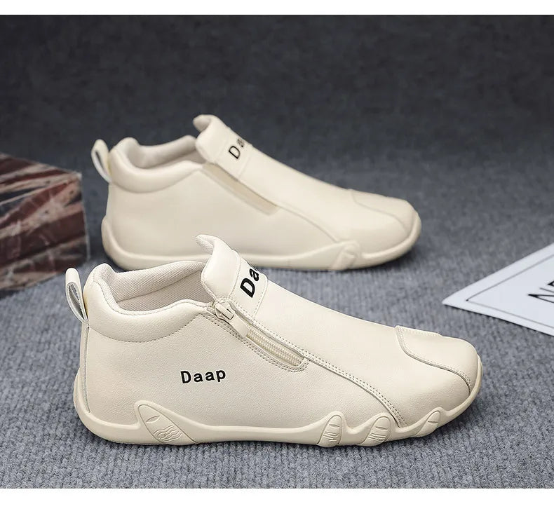 Zapatos casuales nuevos para hombre 2024, botines de lujo con punta redonda, zapatos ligeros sin cordones para caminar, zapatillas altas cómodas para hombre, ideales para actividades al aire libre.