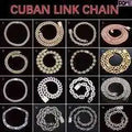 Cadena cubana de plata de 18 mm para hombre, chapada en oro blanco, S925 D VVS Moissanite.