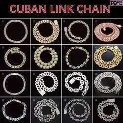 Cadena cubana de plata de 18 mm para hombre, chapada en oro blanco, S925 D VVS Moissanite.