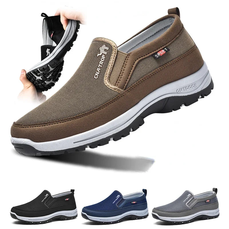 Zapatillas tipo mocasín para hombre, de malla transpirable, estilo casual, con suela suave, color liso, cómodas, ideales para el agua o para conducir.