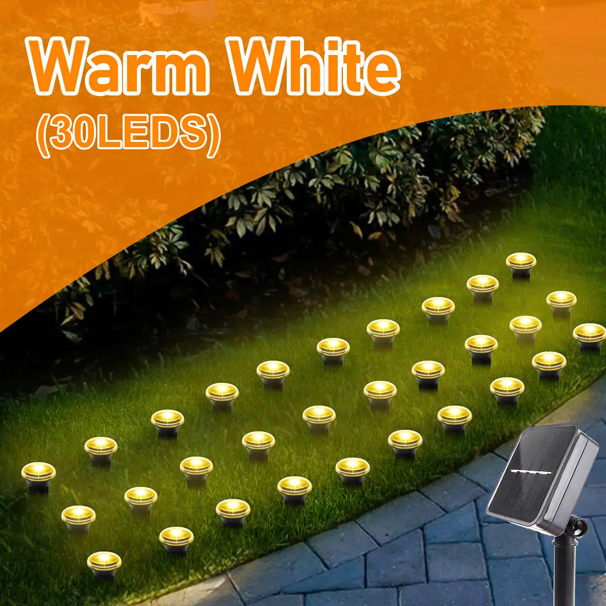 Lámpara solar LED para jardín y caminos, 15/30 LED, 8 modos, resistente al agua, para exteriores, ideal para camping, bodas, Navidad y otras festividades.