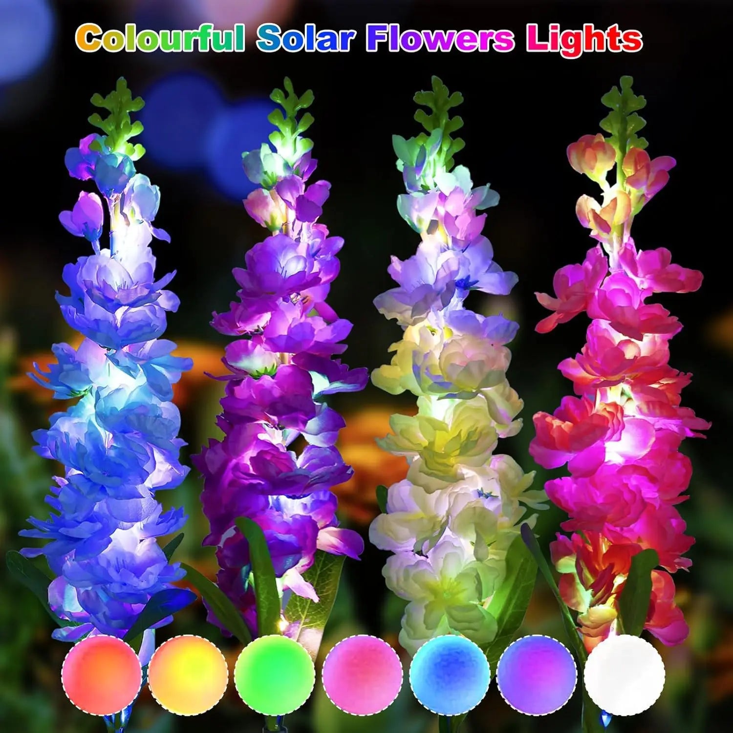 Luces solares para jardín, luces solares con forma de flor, impermeables y mejoradas, ideales para la decoración de jardines, patios y céspedes.