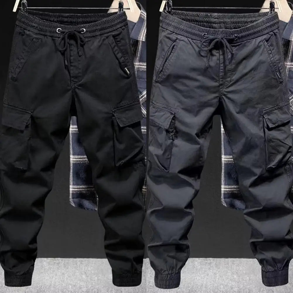 Pantalones deportivos para hombre, tallas M-5XL, estilo cargo, con cordón.