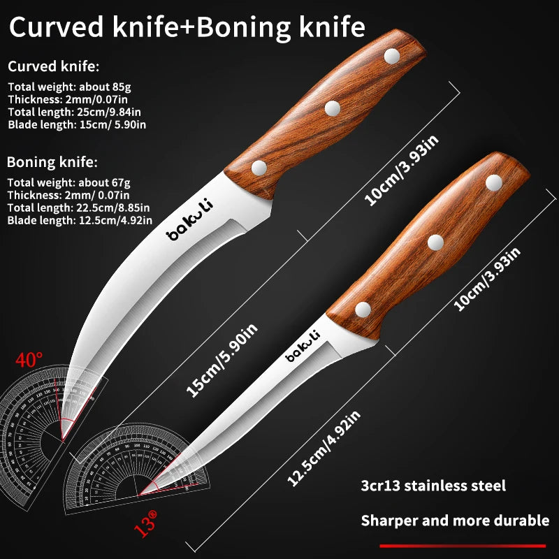 Nuevo cuchillo deshuesador profesional, cuchillo de chef con hoja ultra afilada de acero inoxidable de alto contenido de carbono para herramientas especiales de cocina de carnicero.