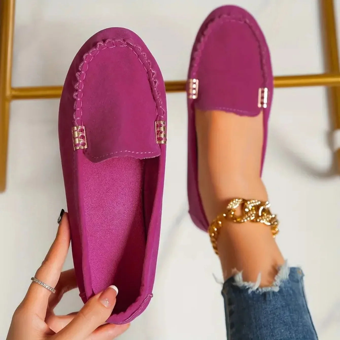 Zapatos planos para mujer, nuevos, casuales, ligeros, tipo mocasín, modernos, versátiles y cómodos, estilo Mary Jane para mujer.