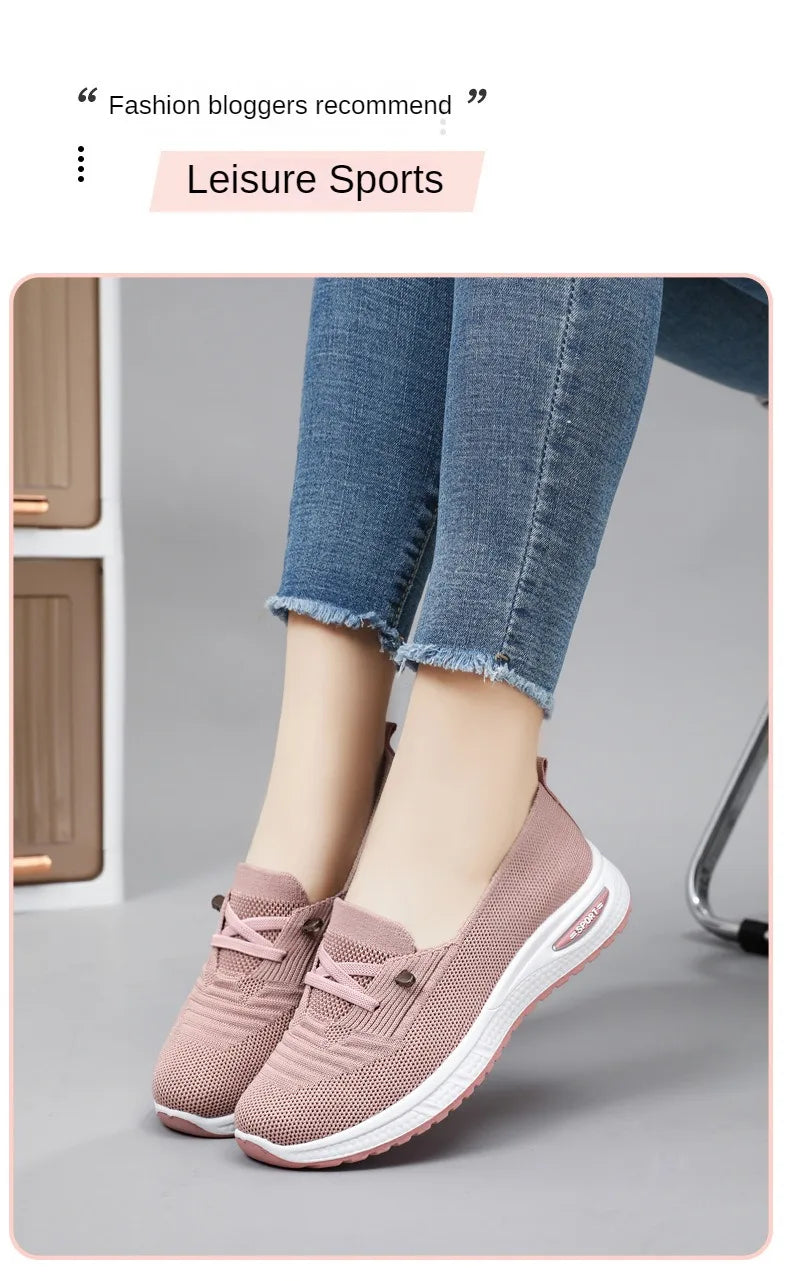 Zapatillas deportivas casuales para mujer 2025, transpirables, de malla, con suela gruesa. Precio asequible. Envío gratuito