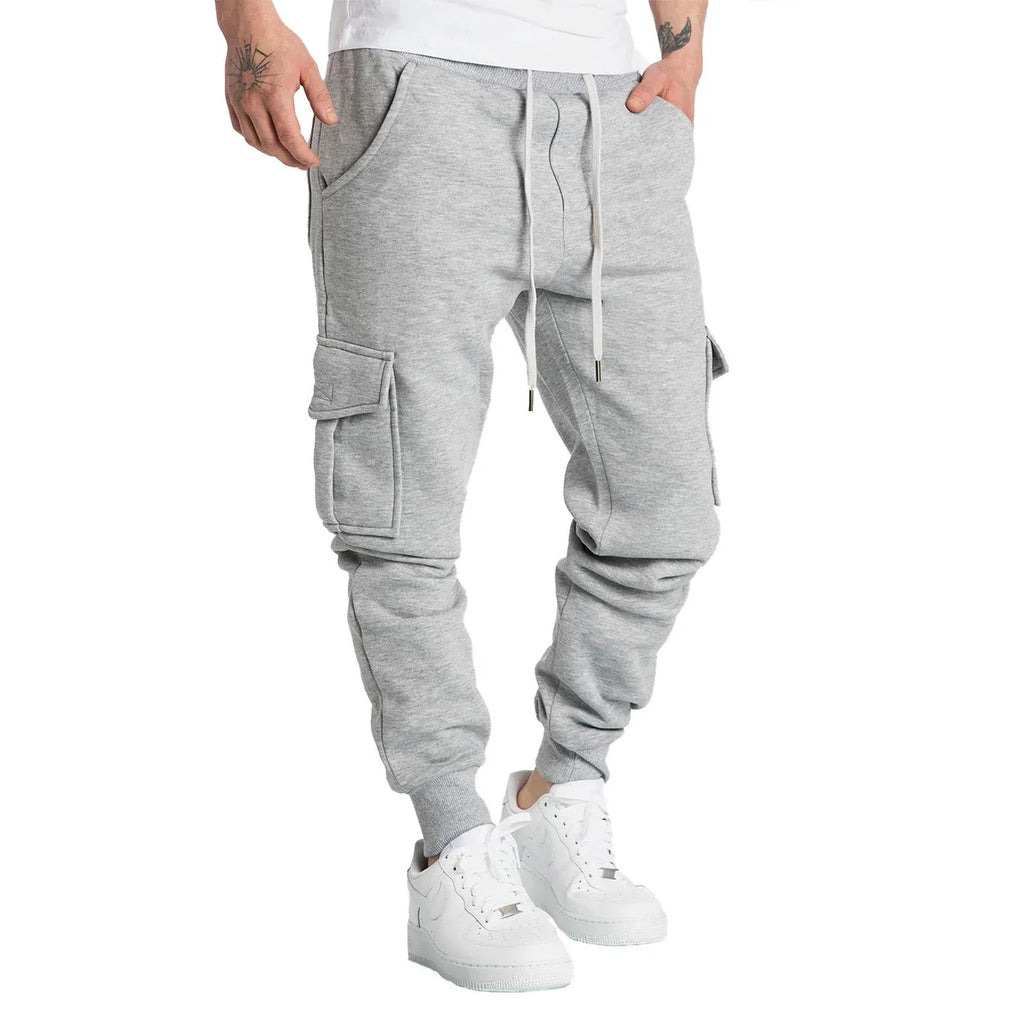 Pantalones deportivos cargo casuales para hombre, primavera/otoño, tallas S-2XL, con cordón ajustable en la cintura, estilo jogger, para senderismo, tácticos, con bolsillos.