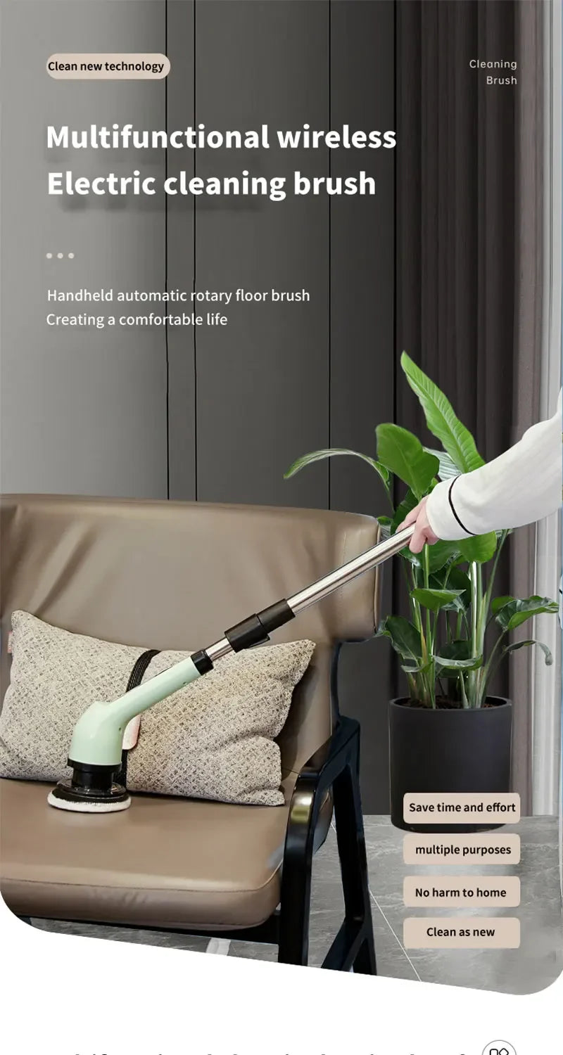 Cepillo de limpieza eléctrico inalámbrico para baño, ventanas, cocina, automóviles.